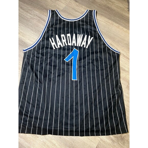 Champion Orlando Magic #1 Vintage NBA Basketball Jersey Pinstripe Blue Size 44 - Picture 2 of 6